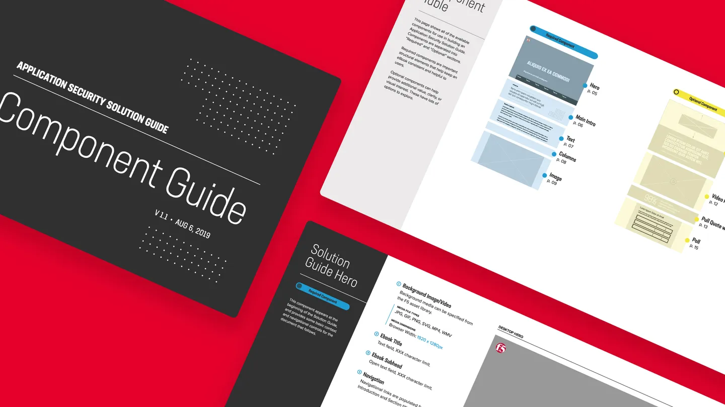 Composite showing design documentation of the component guide for the campaign platform