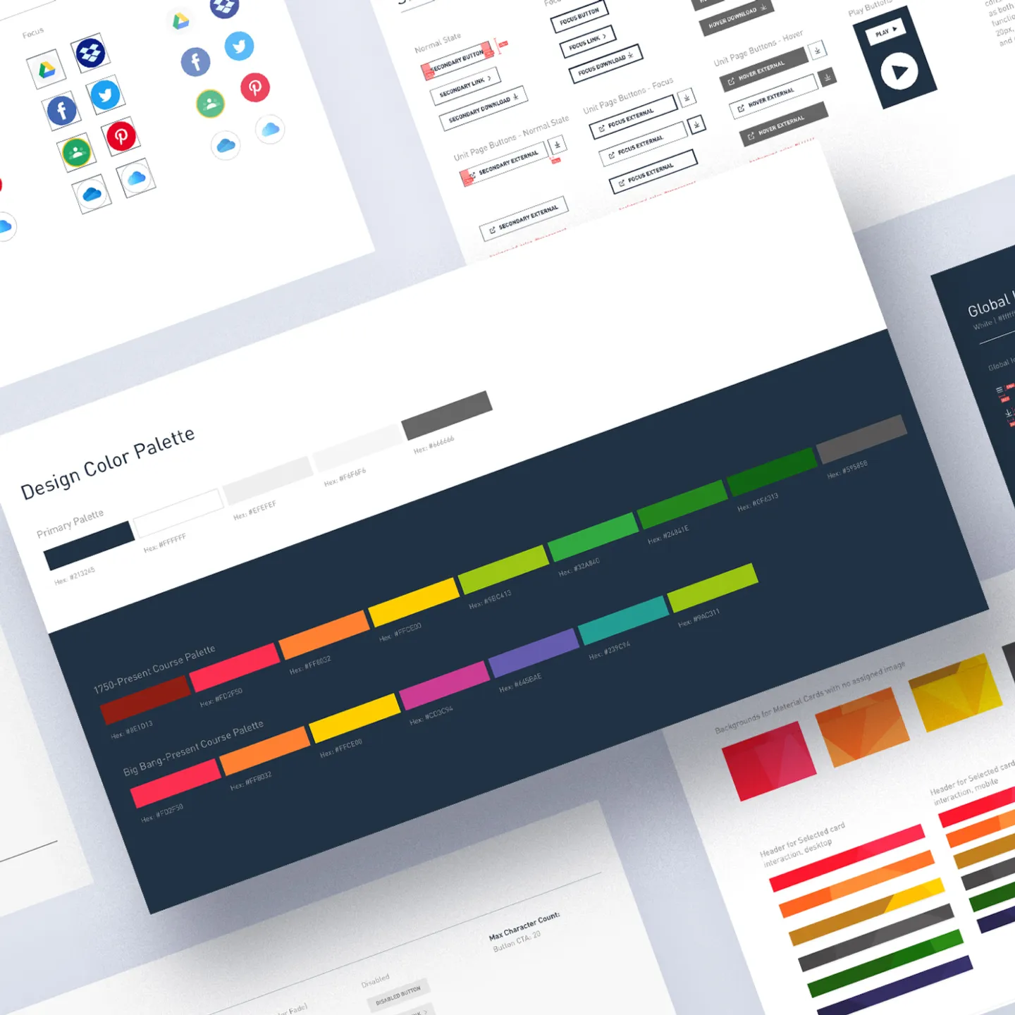 Composite design showing pages from the OER Project style guide