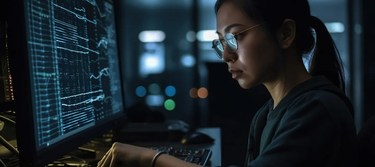 Woman using a computer at the office